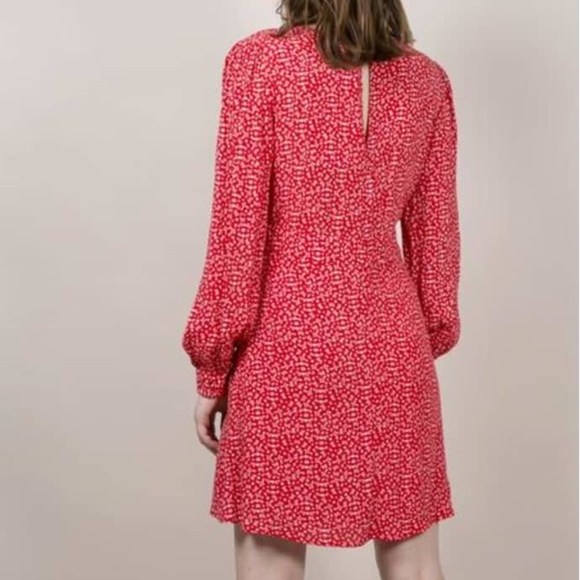 FRNCH Red Floral Amelie Dress XS - Picture 4 of 8